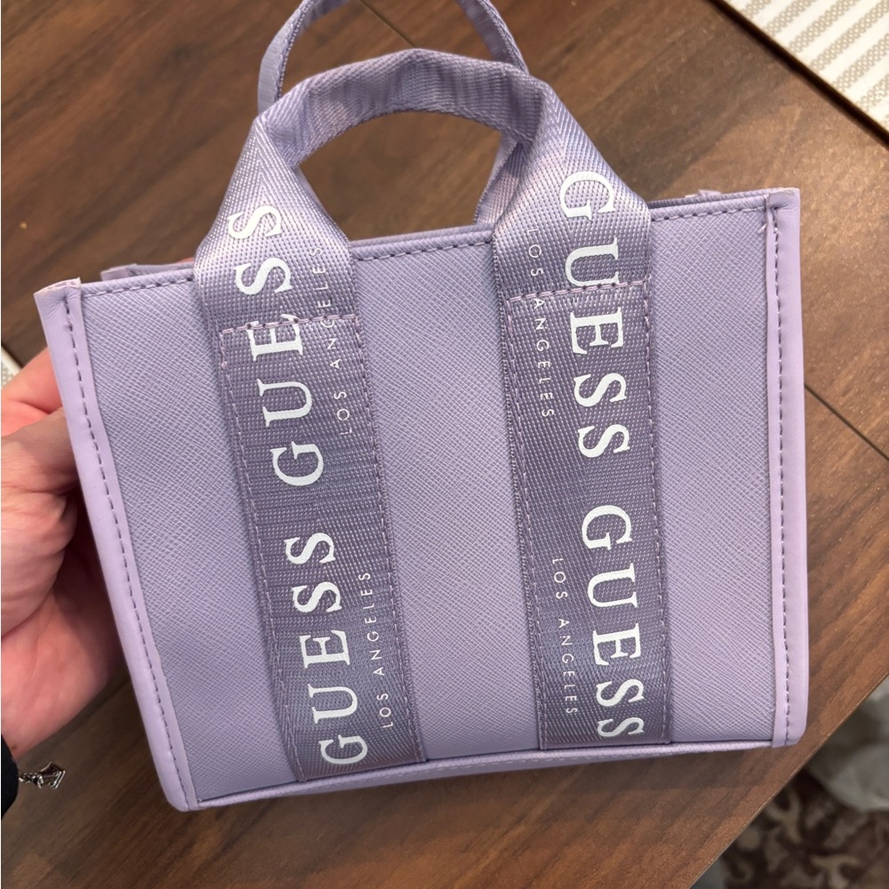 Guess Mini Lavender Tote with Logo Straps